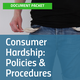 Cover for Consumer Hardship: Policies & Procedures document packet with image of man wearing jeans showing his empty pockets [Image by creator insideARM from ]